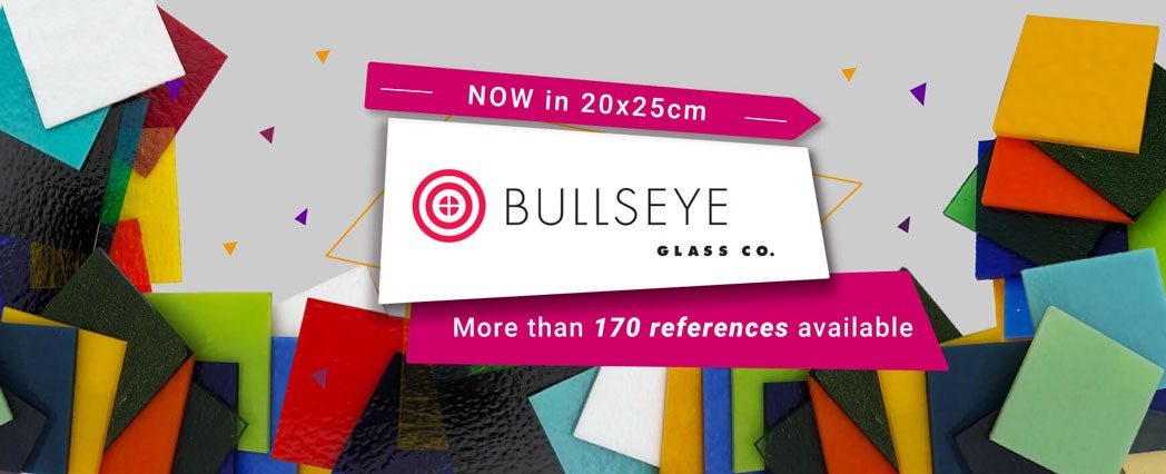 Bullseye glass in 20x25cm